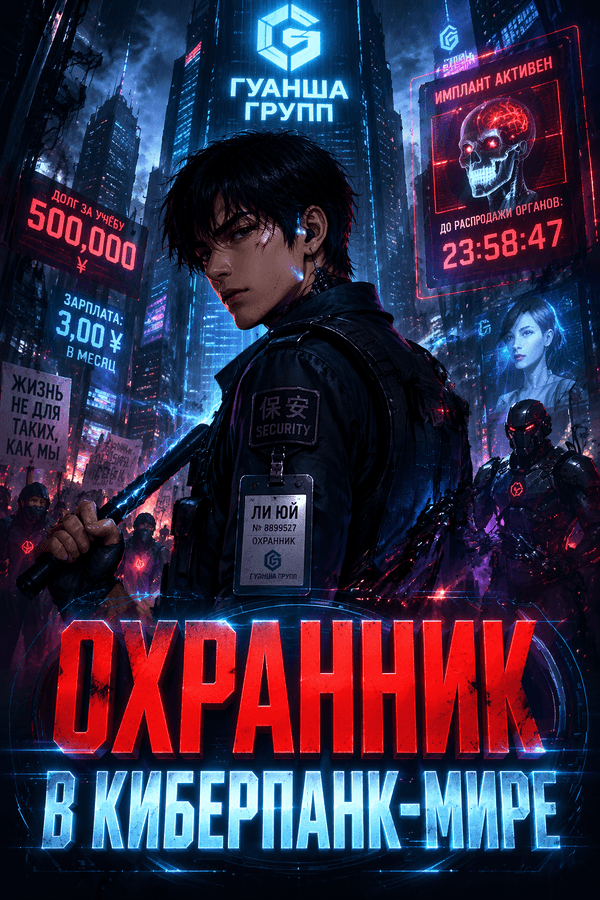 Охранник в киберпанк-мире