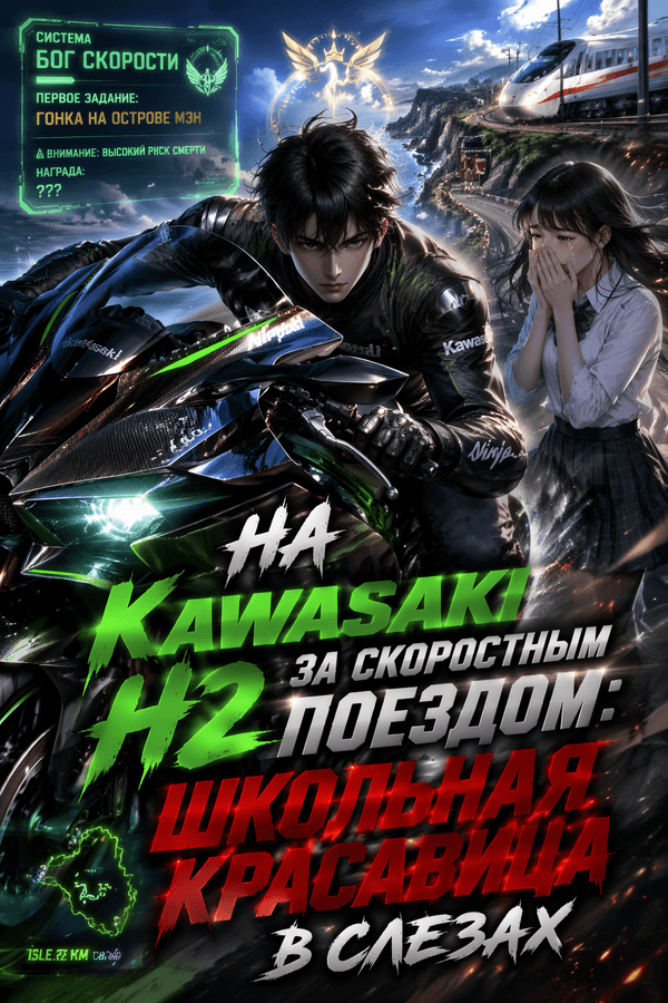 На Kawasaki H2 за скоростным поездом: школьная красавица в слезах