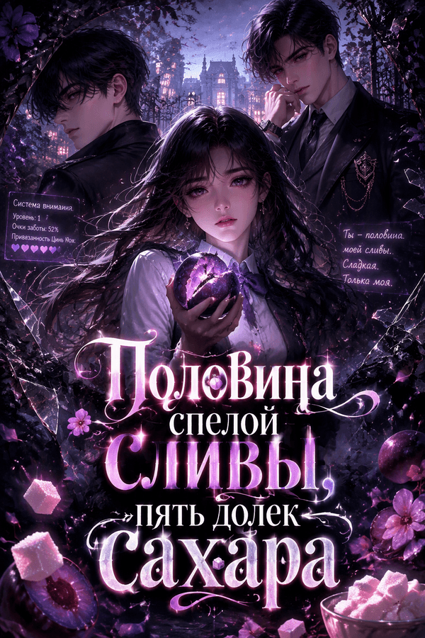 Половина спелой сливы, пять долек сахара