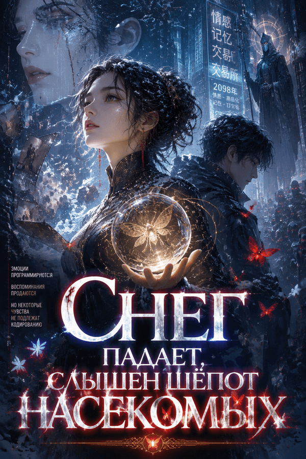 Снег падает, слышен шёпот насекомых