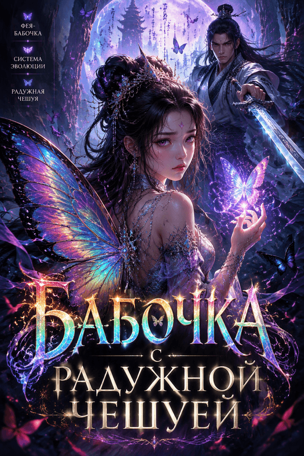 Бабочка с радужной чешуей