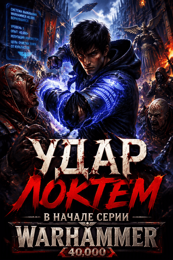Удар локтем в начале серии Warhammer