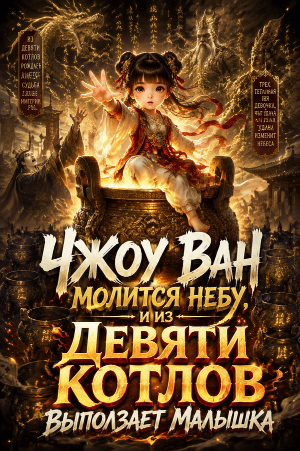 Чжоу Ван молится небу, и из девяти котлов выползает малышка