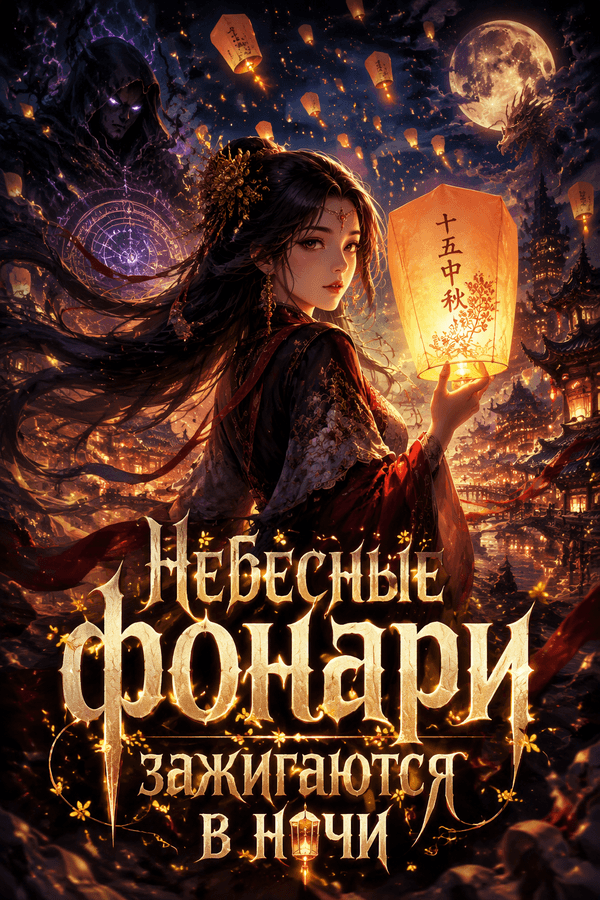 Небесные фонари зажигаются в ночи