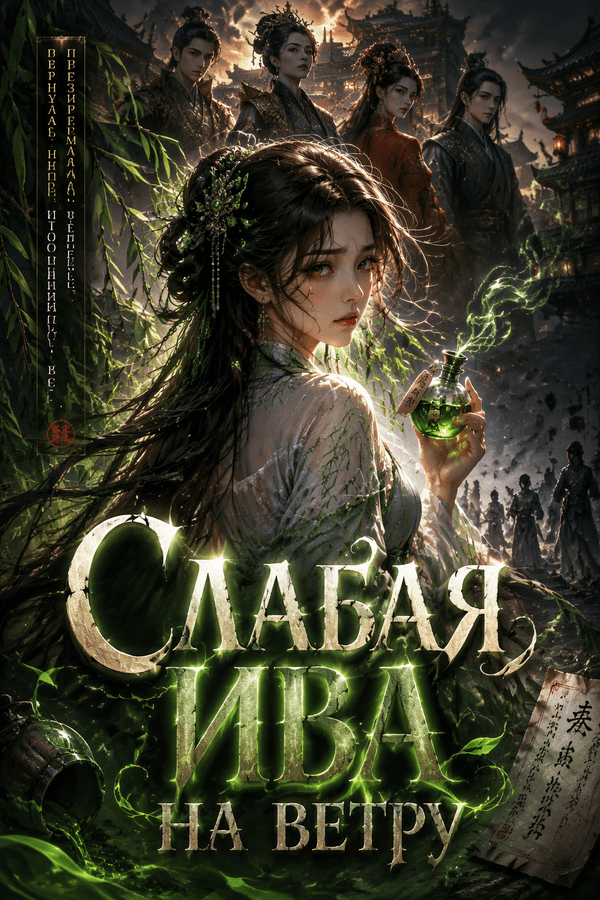 Слабая ива на ветру