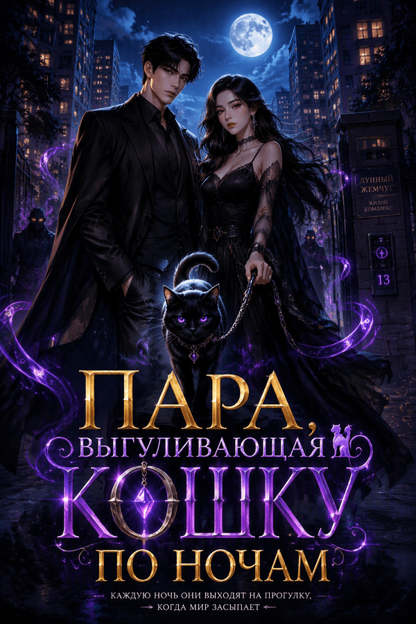 Пара, выгуливающая кошку по ночам