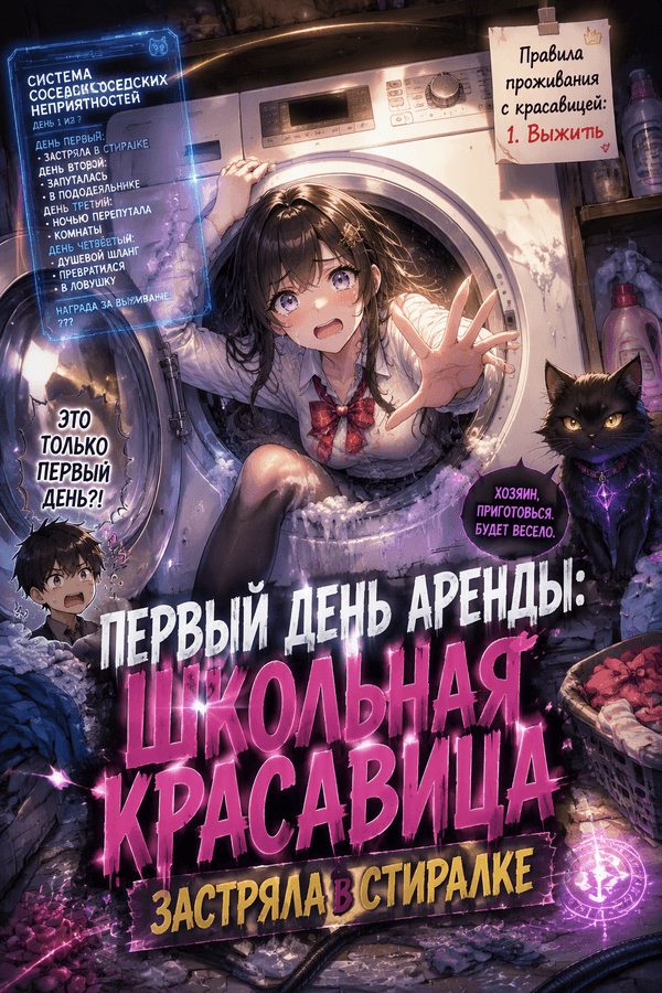 Первый день аренды: школьная красавица застряла в стиралке