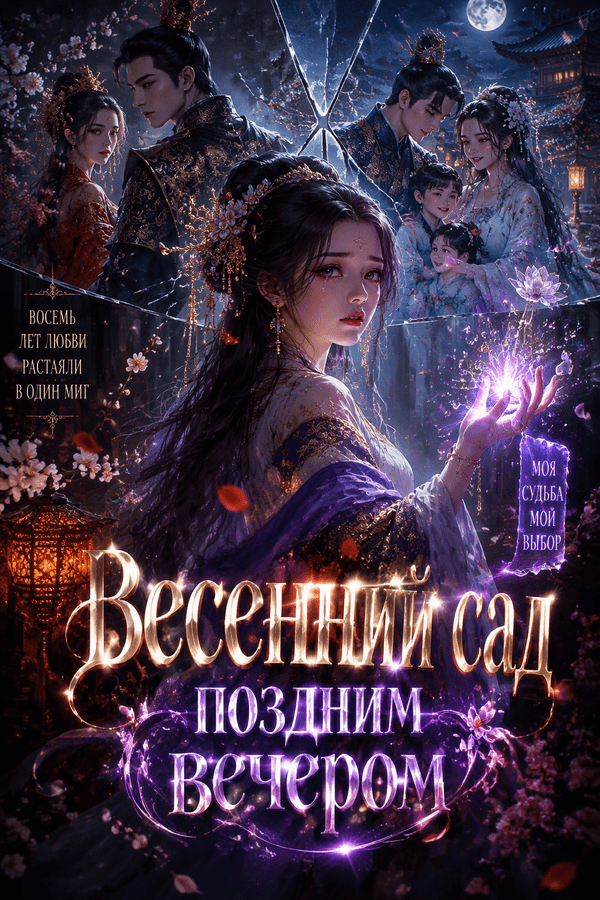 Весенний сад поздним вечером