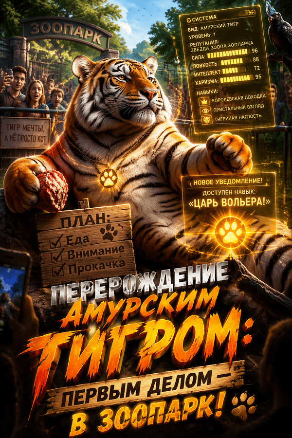 Перерождение амурским тигром: первым делом — в зоопарк!