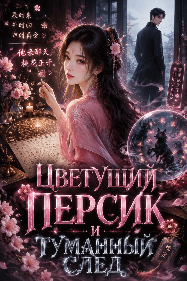Цветущий персик и туманный след