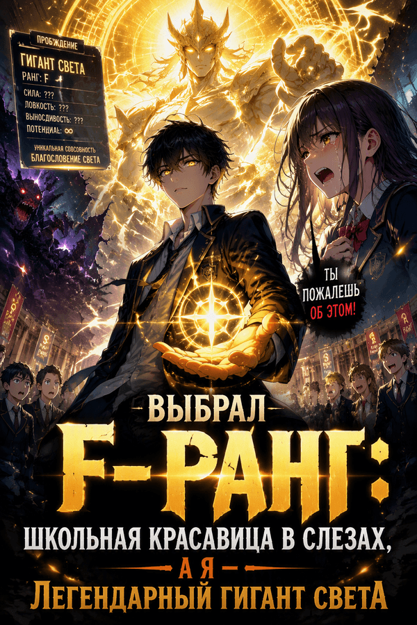 Выбрал F-ранг: школьная красавица в слезах, а я — легендарный гигант света