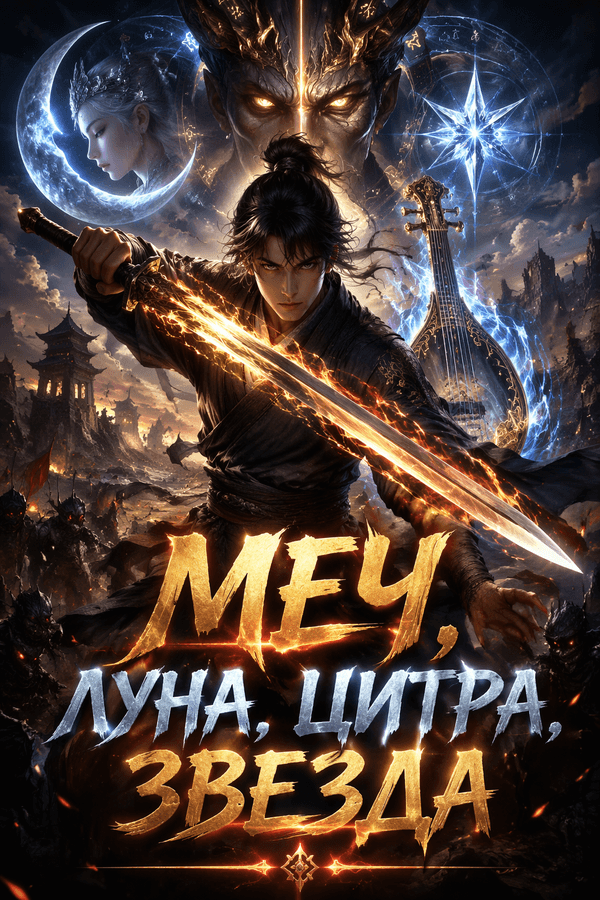 Меч, луна, цитра, звезда