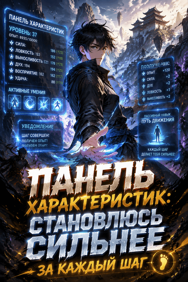 Панель характеристик: Становлюсь сильнее за каждый шаг
