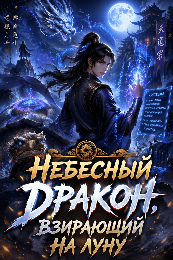 Небесный дракон, взирающий на луну