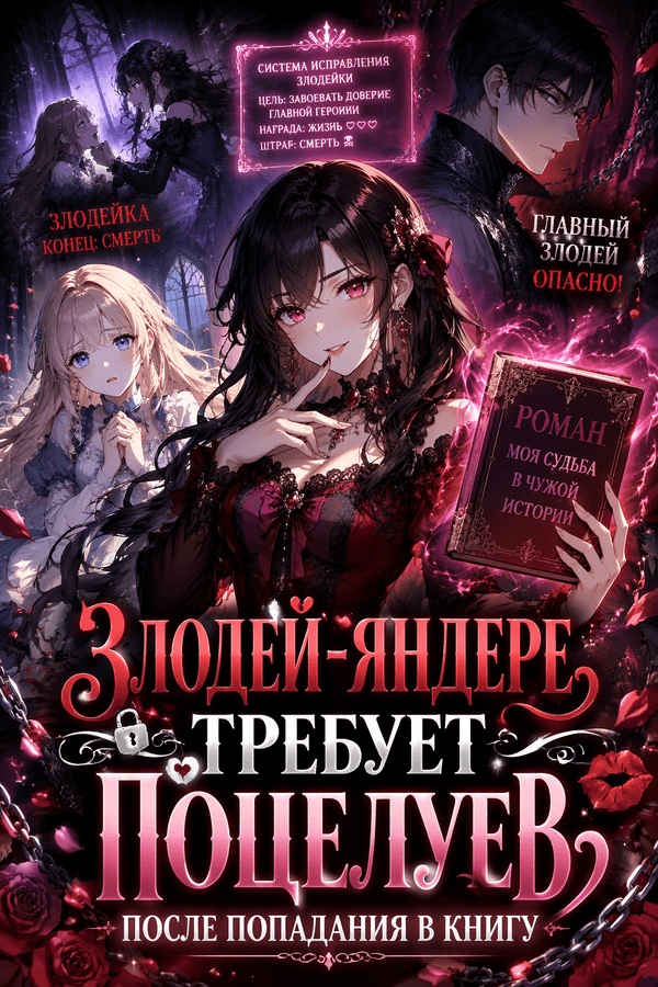 Злодей-яндере требует поцелуев после попадания в книгу