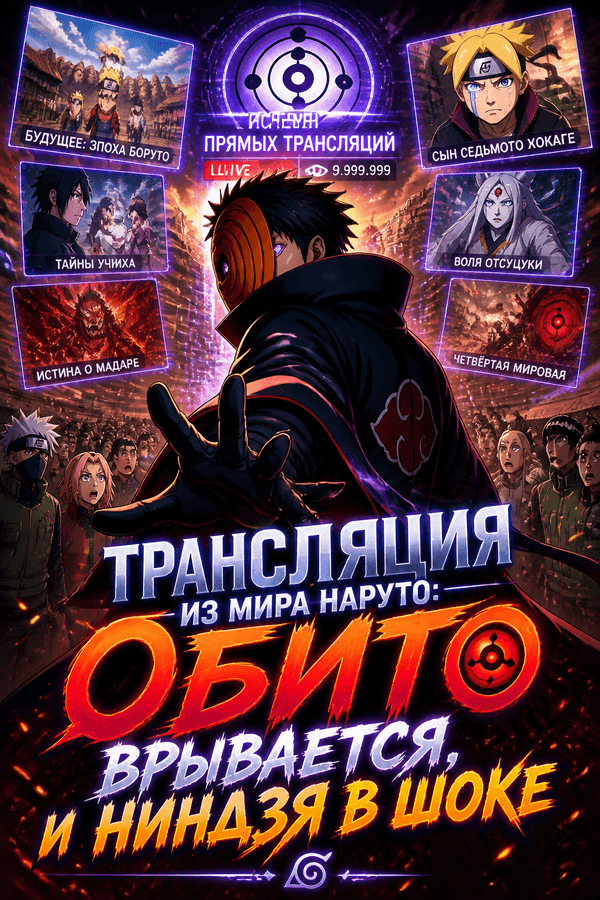 Трансляция из мира Наруто: Обито врывается, и ниндзя в шоке