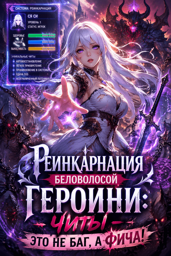 Реинкарнация беловолосой героини: читы — это не баг, а фича!