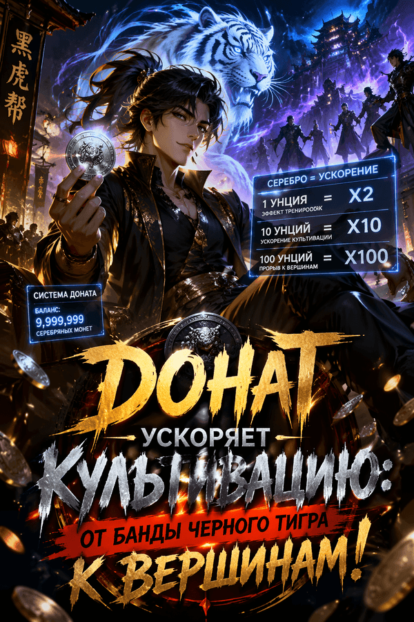 Донат ускоряет культивацию: от банды Черного Тигра к вершинам!