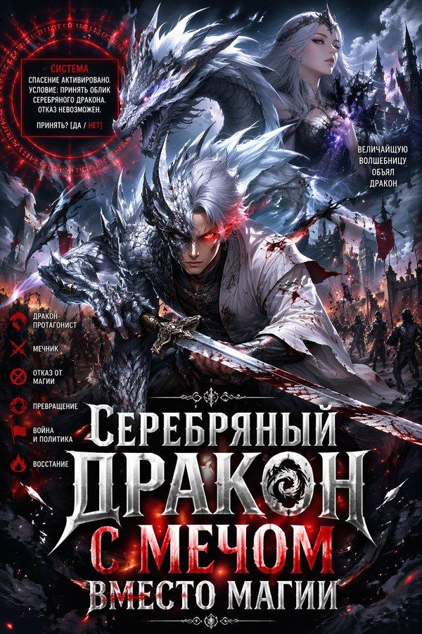 Серебряный дракон с мечом вместо магии