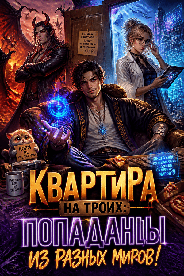 Квартира на троих: Попаданцы из разных миров!