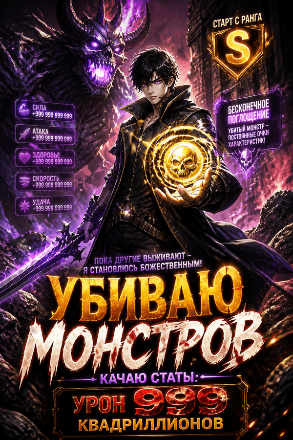 Убиваю монстров — качаю статы: урон 999 квадриллионов