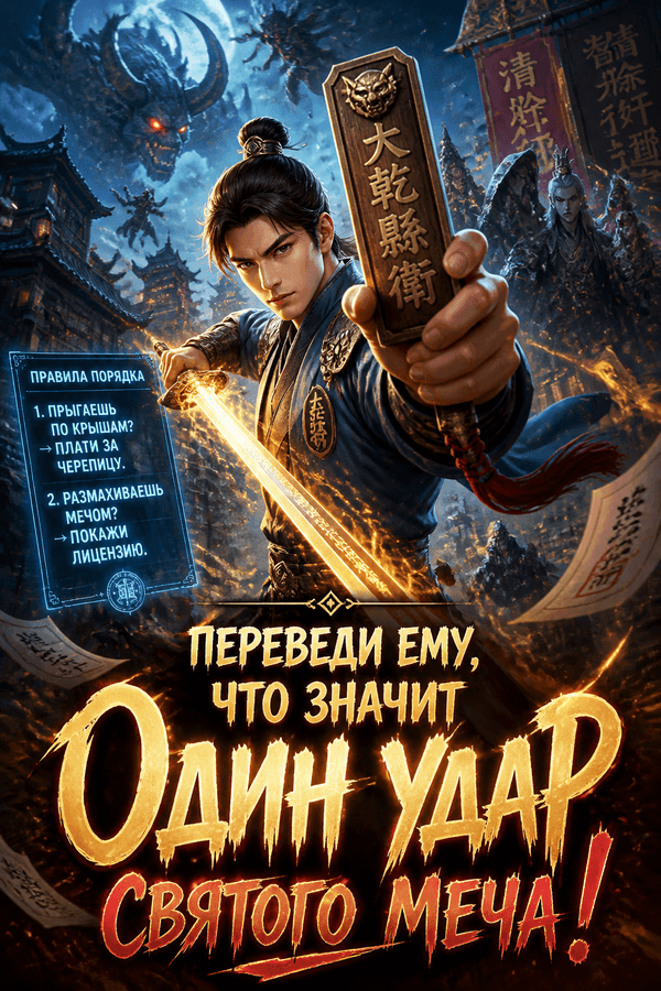 Переведи ему, что значит Один Удар Святого Меча!