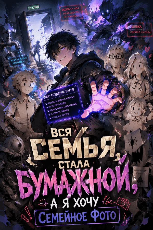 Вся семья стала бумажной, а я хочу семейное фото