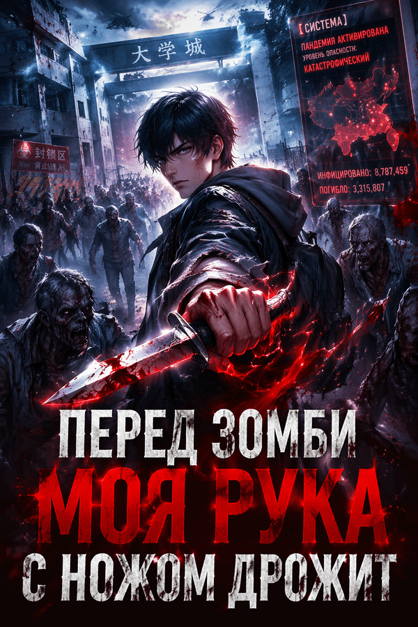 Перед зомби моя рука с ножом дрожит