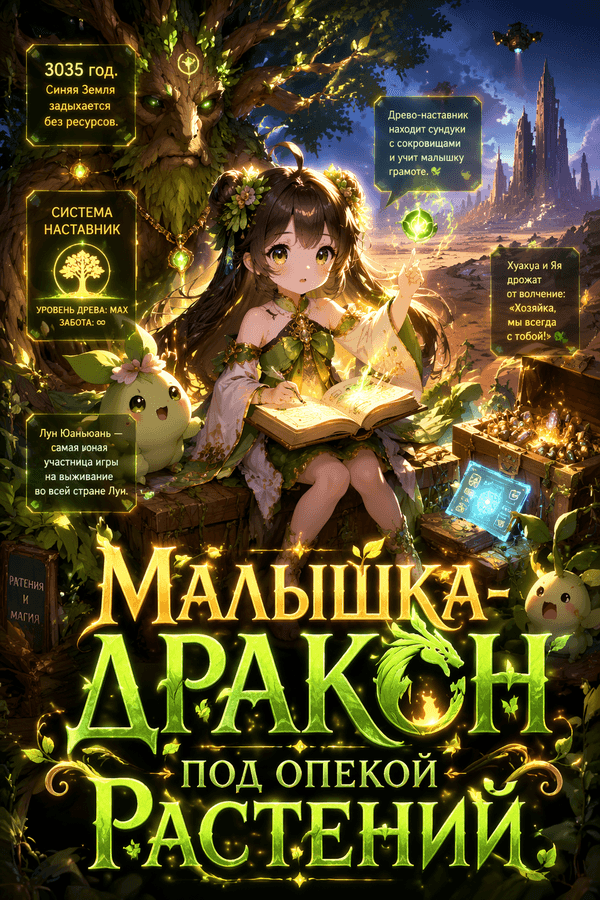 Малышка-дракон под опекой растений