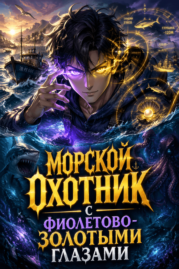 Морской охотник с фиолетово-золотыми глазами