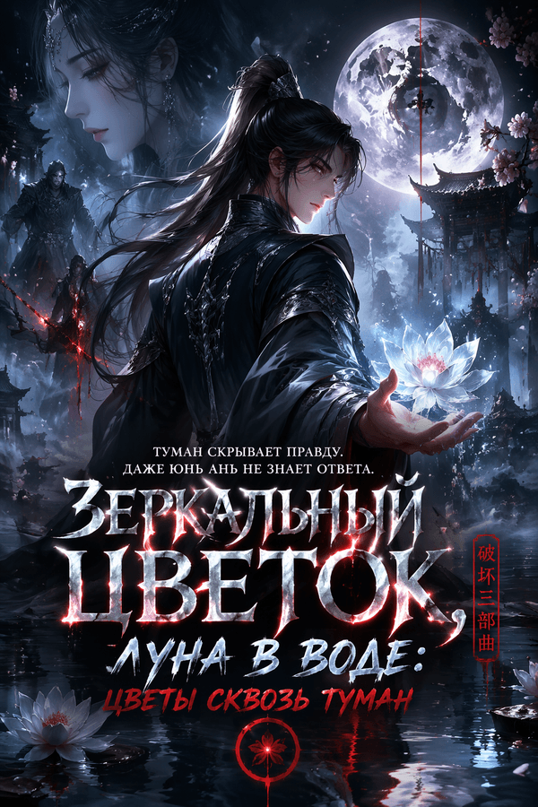 Зеркальный цветок, луна в воде: Цветы сквозь туман