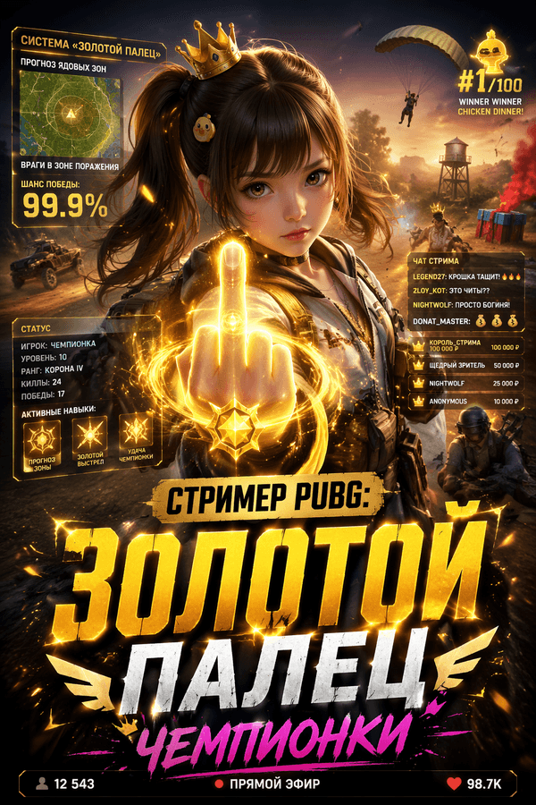 Стример PUBG: Золотой палец чемпионки