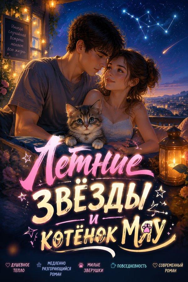 Летние звёзды и котёнок Мяу