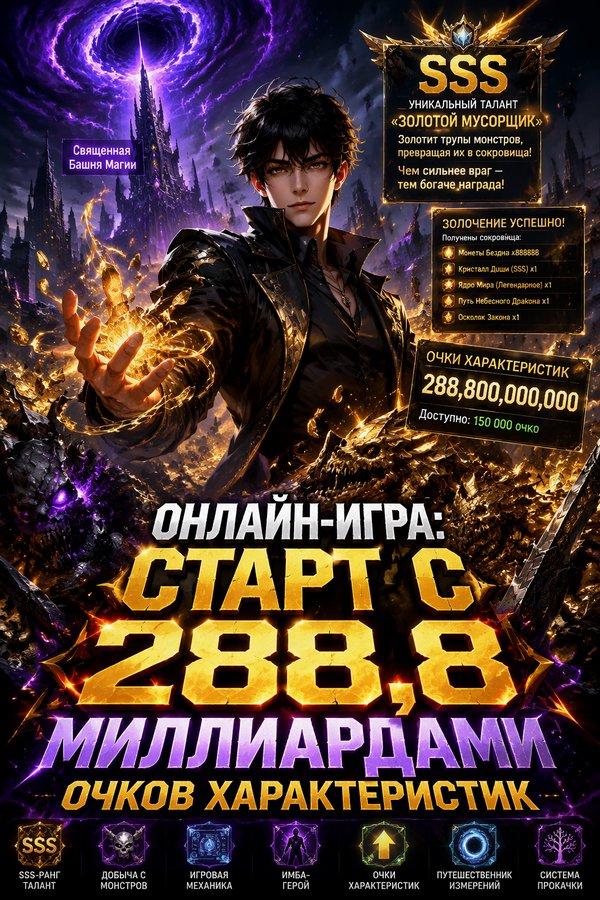 Онлайн-игра: Старт с 288,8 миллиардами очков характеристик