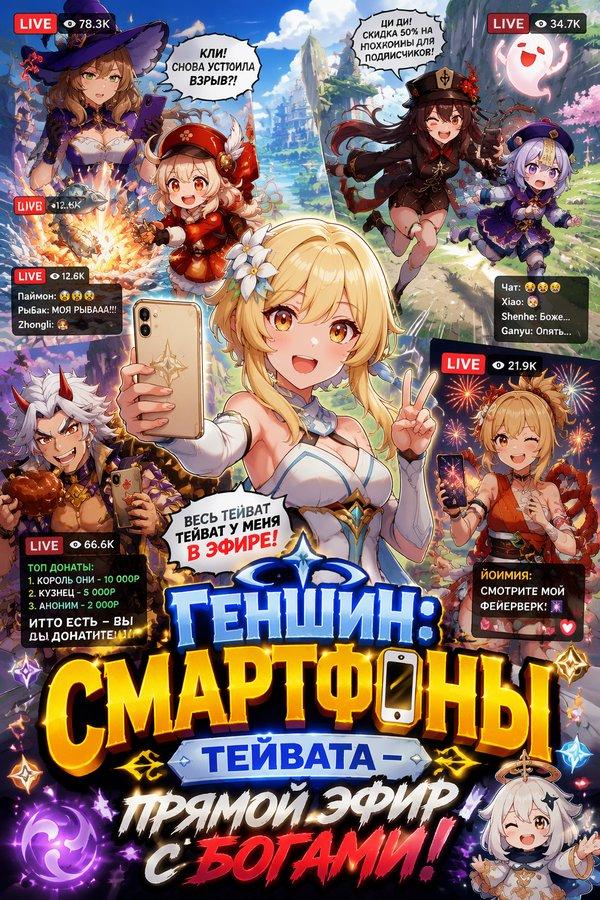 Геншин: Смартфоны Тейвата — прямой эфир с богами!