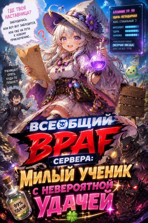 Всеобщий враг сервера: Милый ученик с невероятной удачей