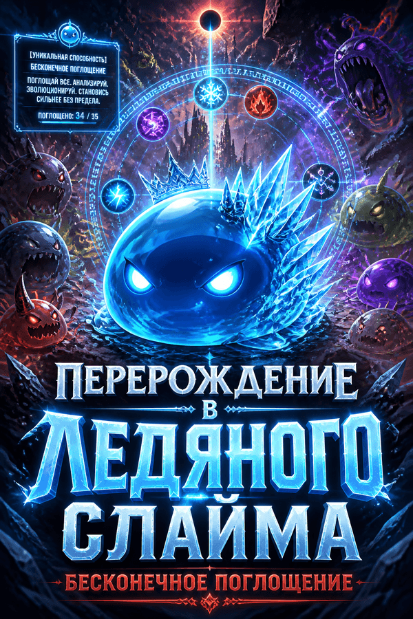 Перерождение в ледяного слайма: бесконечное поглощение