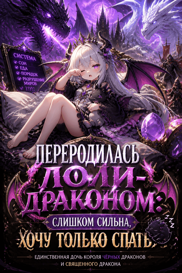Переродилась лоли-драконом: слишком сильна, хочу только спать