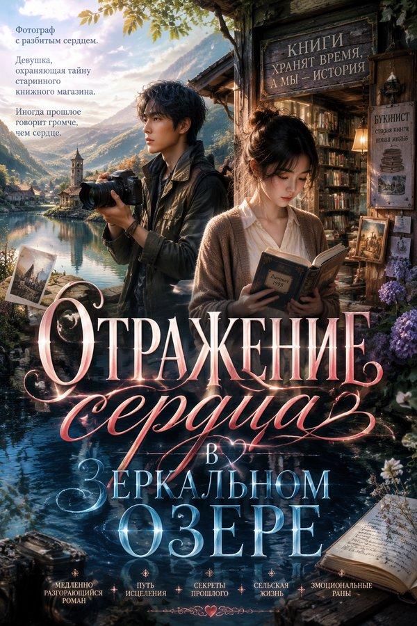 Отражение сердца в зеркальном озере